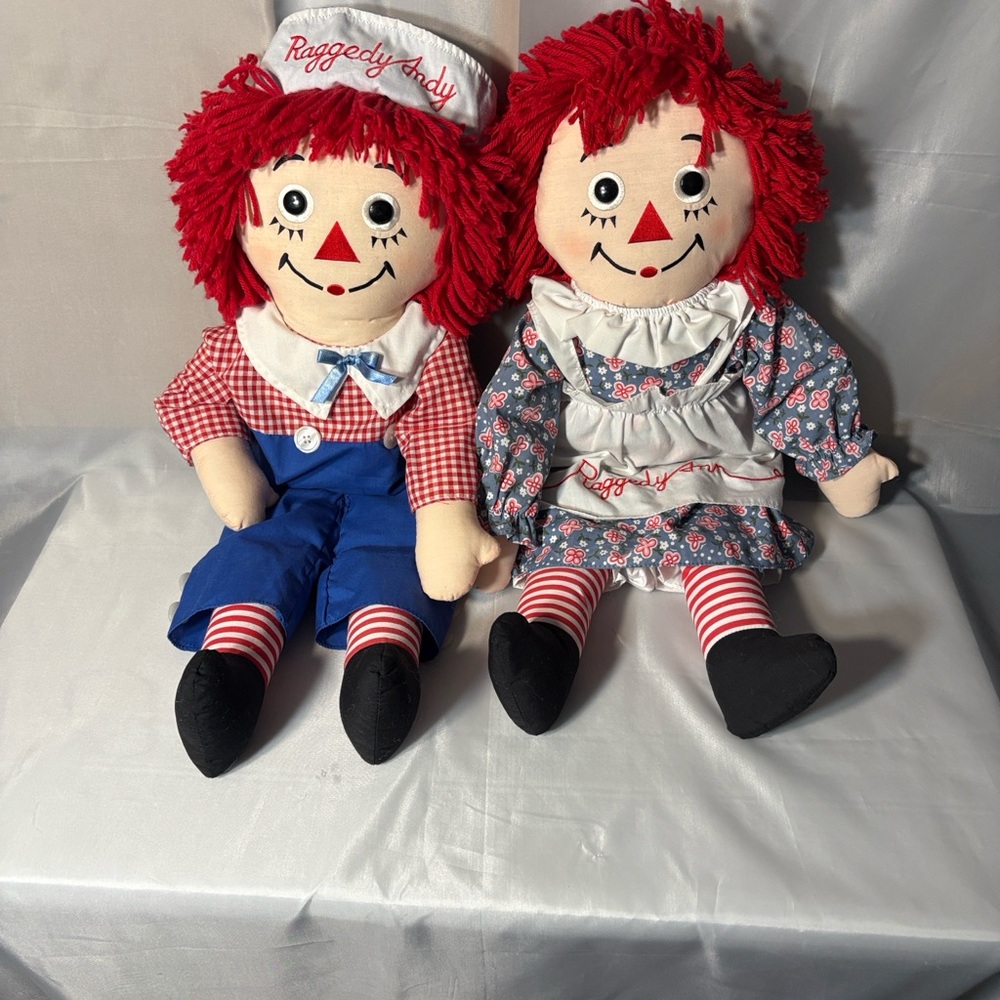 Raggedy Ann and Andy Dolls with Red Hair 80th and 85th birthday 25 inches tall - Picture 16 of 16